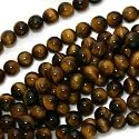Tiger Tigers Eye Gem Round 5-6mm Beads/15.5 (Brown & Gold)