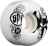 Bones Wheels Skatepark Standards Skateboard Wheel Set (54mm, White)