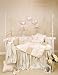 Olivia 5 Piece Baby Crib Bedding Set with Pink Moire Pillow with Dimensional Flower Header