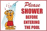 Rex Otter Pool Sign - Please Shower