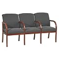 Modular Triple Guest Chair - Cherry Finish/ Charcoal