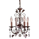Minka Lavery 3127-126 - Mini Crystal Chandelier Lighting - 4 Light - 160 Watts - Walnut