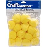 Pom Poms 1.5" 15/Pkg-Yellow