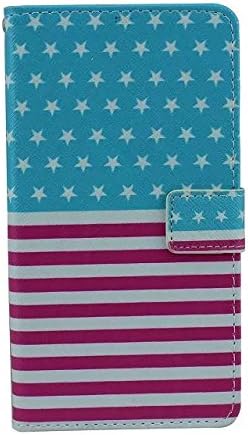 Note 4 Case,Superior PU Leather Case [Wallet Design][Built-in Card Holsters] Shock Proof Protective Stand Cover with Magnetic Fastener [Scratch Proof] Folio Slim Shell Matte Skin for Samsung Galaxy Note 4 (Promotional Items: One Stylus and One Screen Protector) (G -Stars and Strips)