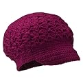 Small Knit Visor with Button - Cherry