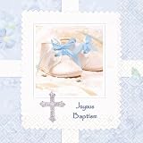 Tiny Blessing Blue Baptism Lunch Napkins (16 count)