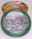 Scott's Cakes Taffy, Peanut Brittle, and Peanut Butter Pretzel Nuggets Combo in a Large Homestead Tin
