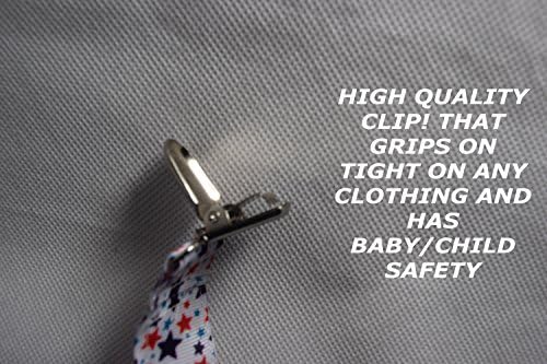 Premium Pacifier Clip - BOYS - 3 Pack Pacifier Clip Set - High Quality Metal Clips - For Teething Ring, Soothie Pacifiers, Pacifers, Baby Bibs and More - Lifetime Guarantee