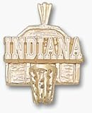 Indiana Hoosiers Indiana Basketball Backboard Pendant - 14KT Gold Jewelry