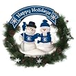 Connecticut Huskies - UConn 22" Snowman Christmas Wreath - NCAA College Athletics