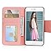 iPhone 6s Plus Case,[5.5inch],Wallet Case,Premium PU Leather&Soft TPU Back,Impact Resistant&Scratch-proof Credit Card Holder,Magnetic Flip Cover[Rose]