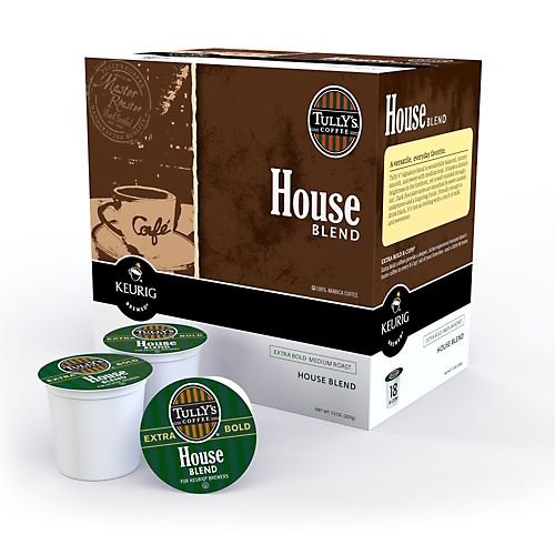 Keurig 00621 Tully's Extra Bold House Blend Coffee K-cups, 18
