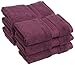 Superior Egyptian Cotton Pile Face Towel/Washcloth Set of 6, Ultra Soft Luxury Towels, Thick Plush Essentials, Absorbent Heavyweight, Guest Bath, Hotel, Spa, Home Bathroom, Shower Basics, Plum