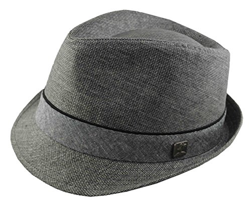 JKO Men's Gray Fedora Gray Band 2xl 62cm