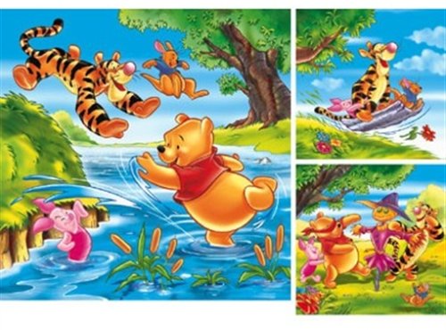 Childrens Toyshop  Toys : Ravensburger Jigsaw Puzzle - Disney Winnie the Pooh, playing with Tigger - 3 x 49 pieces in one box