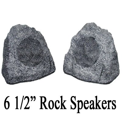 New 6.5 Woofers Outdoor Garden Waterproof Granite Rock Patio Speaker Pair 2R6G
