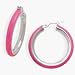 Pastel Pink Sterling Silver & Enamel Hoop Earrings