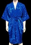 Blue Kimono Bathrobe Robe Dressing Gown Thai Coat Night / Available in 18 different colours