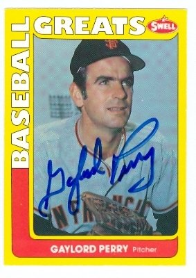 Gaylord Perry Autographed/Hand Signed MLB Baseball Card (San Francisco Giants) 1990 Swell Legends Ca