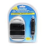 Maximal Power FC600 PAN BCG10/BCF10 Rapid Home and Travel Charger for Panasonic BCG10, BCF10, AC 110/220V, Car 12V DC Adapter