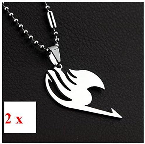 2pcs/lot Anime Super Heroes Stainless Titanium Steel Silver Fashion Pendant Necklace (Type 13)