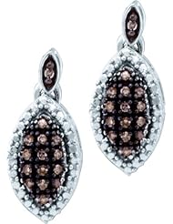 10K White Gold 0.30CT Brown Diamond Fashion Earrings