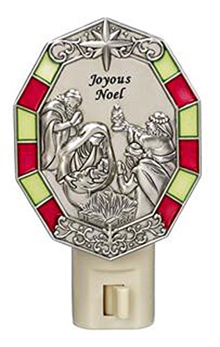 Joyous Noel – Nativity Scene Stain Glass NightLight by Ganz