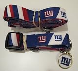 New York Giants Pet Accessories Set - Large (6' Leash, Collar, and ID Tag)