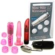 Hidden Flower Pocket Mini-Mite Pink Rocket Vibrator Adult Anal Sex Toy Kit