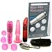 Hidden Flower Pocket Mini-Mite Pink Rocket Vibrator Adult Anal Sex Toy Kit