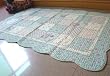 Shabby Chic Blue Patched/Qulited Area/Throw Rug35"x59"