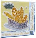 French Cocktail napkins with wording and figural design breads