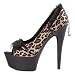 Leopard Ruffle Peep Toe Pump Shoe Women's Sexy High Heel Shoes 6 Inch Heel Satin Lace Penthouse