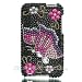 Black with Purple Pink Jewel Pearl Rainbow Butterfly Apple Ipod Touch 2nd 3rd Generation Gen Sparkling Premium Luxury Rhinestones Full Diamond Bling Snap on Cell Phone Case + Retail Package