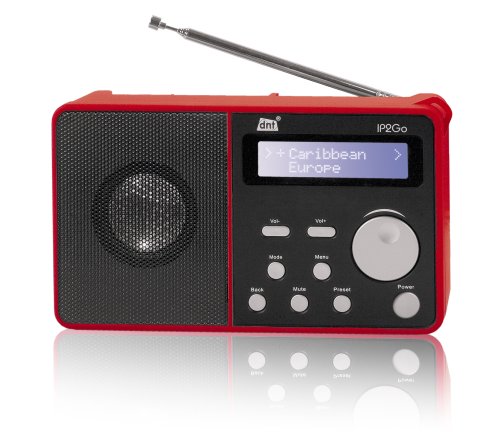 DNT IP2go Tragbares Internet-Radio (UKW-Tuner, Lautsprecher) rot