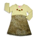 Lipstik - Toddler Girls Long Sleeve Dress, Cream, Brown