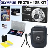 Olympus FE370 8MP Digital Camera (Black) + 1GB Accessory Kit