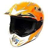 New Motocross ATV Dirt Bike MX Adult Racing Speedy Helmet Orange