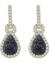 1.80ctw Black Diamond Fashion Earrings 14K Yellow Gold