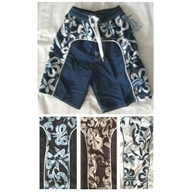 Buy BASIX KIDS Surf Swim Trunks - Hibiscus Print Sizes S-XL (4 color choices) by BASIX KIDS Surf