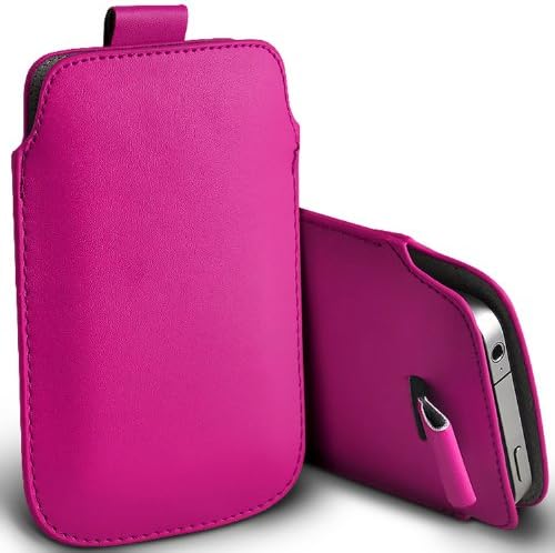 ( Hot Pink ) Sony Xperia Z2a Protective Stylish Fitted Faux Leather Pull Tab Pouch Skin Case Cover by ONX3