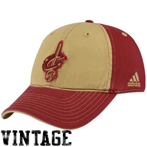 adidas Cleveland Cavaliers Gold-Wine Vintage Patch Flex Fit Hat