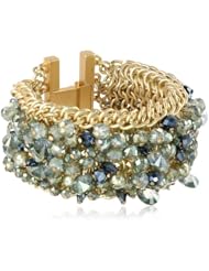 Kenneth Cole New York "Woven" Faceted Bead Mesh Bracelet, 7"