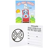 Two-Two Train 2nd Birthday Invitations (8) Party Supplies