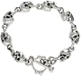 Sterling Silver, Solid 3-D Skull Bracelet sizes 8", 8 1/2" & 9"