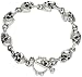 Sterling Silver, Solid 3-D Skull Bracelet sizes 8", 8 1/2" & 9"