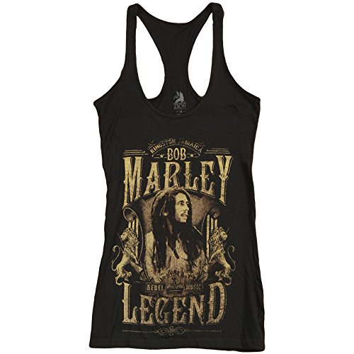 Bob Marley Junior's Legends Racer Back Tank Top Shirt Black L