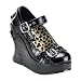 5 Inch Wedge Platform Gothic Shoes Mary Janes Buckle Detail Crocodile Print Croc