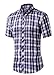Generic Mens Plaid Woven Short Sleeve Shirt With Plaid Patterns