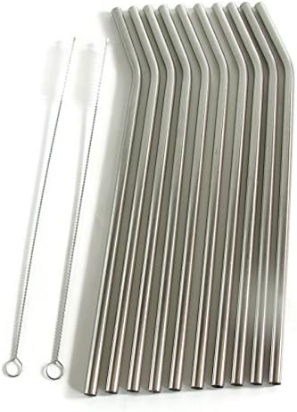 10 Reusable Stainless Steel Straws